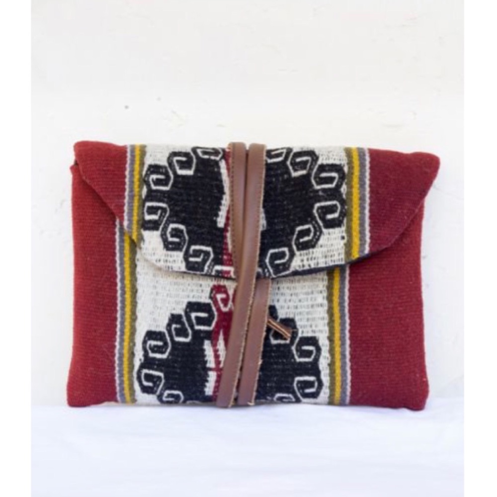 Handwoven Peruvian Wool & Leather iPad Mini Case